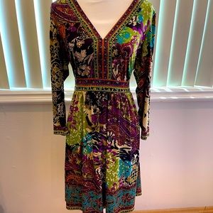 🌺Multicolor V-Neck Tie Back Midi Dress 🌈